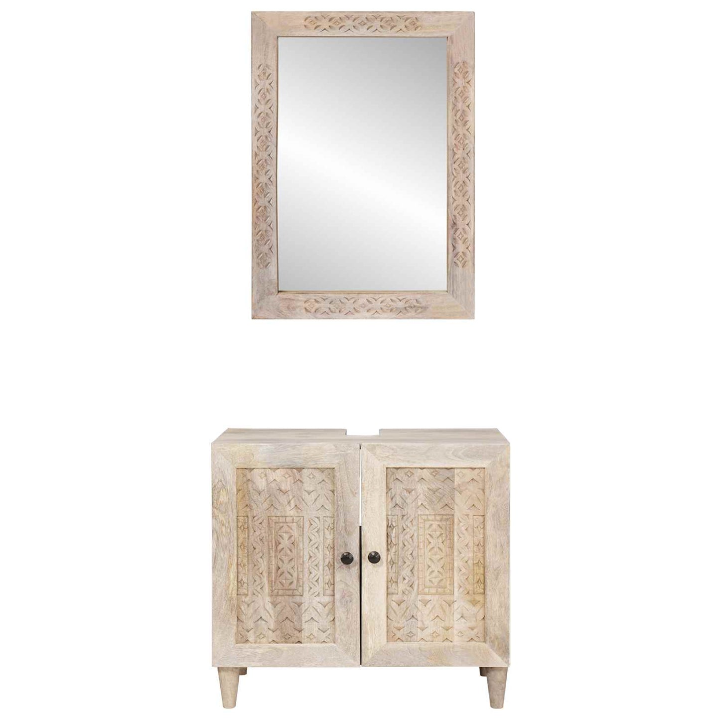 Badezimmermöbel-Set 2 stk. Weiß 62 x 33 x 58 cm Holzwerkstoff