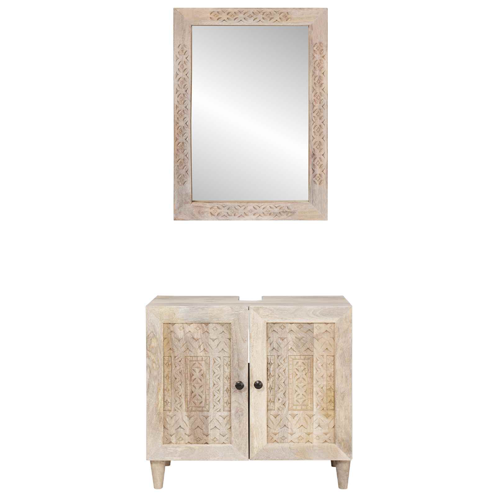 Badezimmermöbel-Set 2 stk. Weiß 62 x 33 x 58 cm Holzwerkstoff