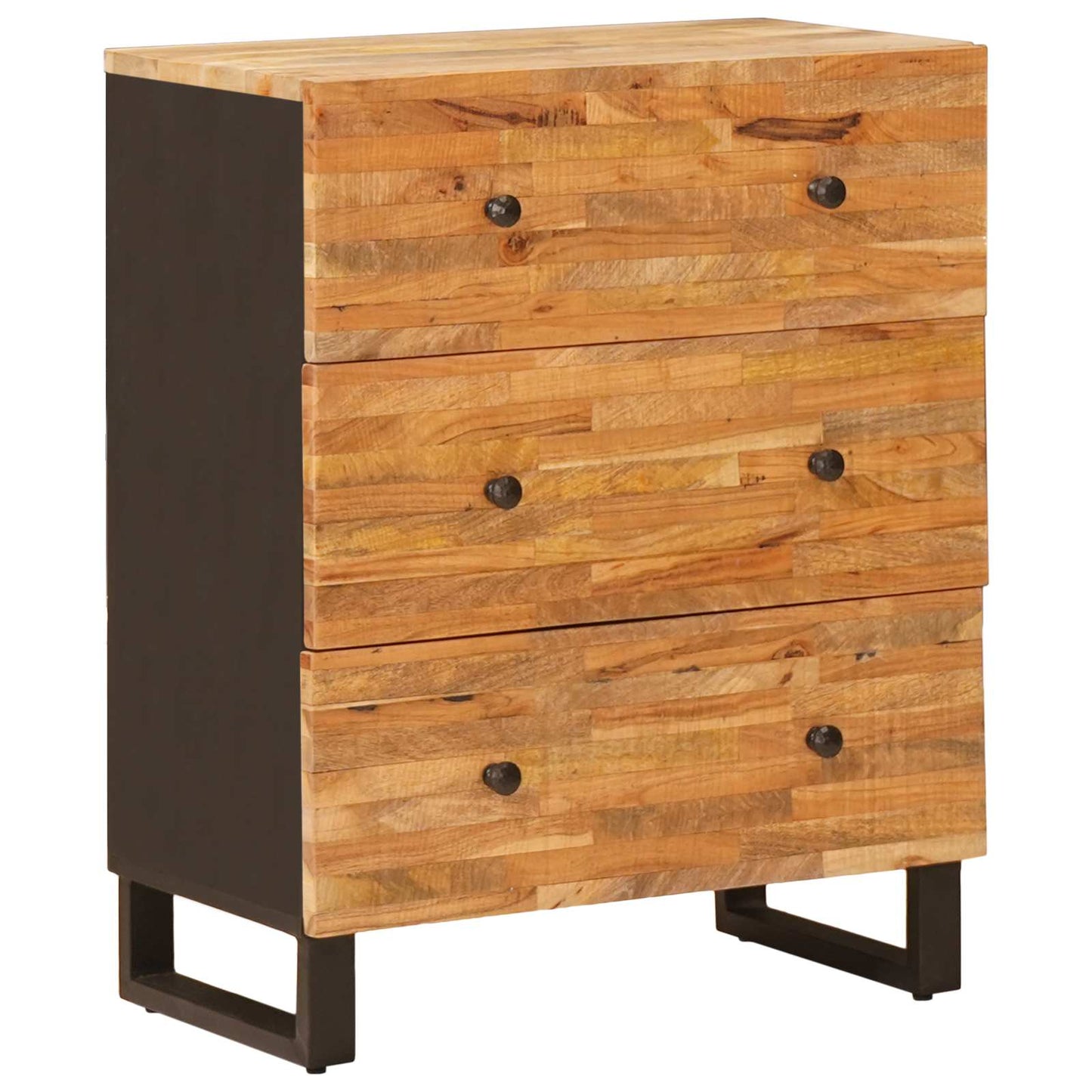 Sideboard 2 Stk. 60 x 33 x 75 cm Massivholz Mango Braun
