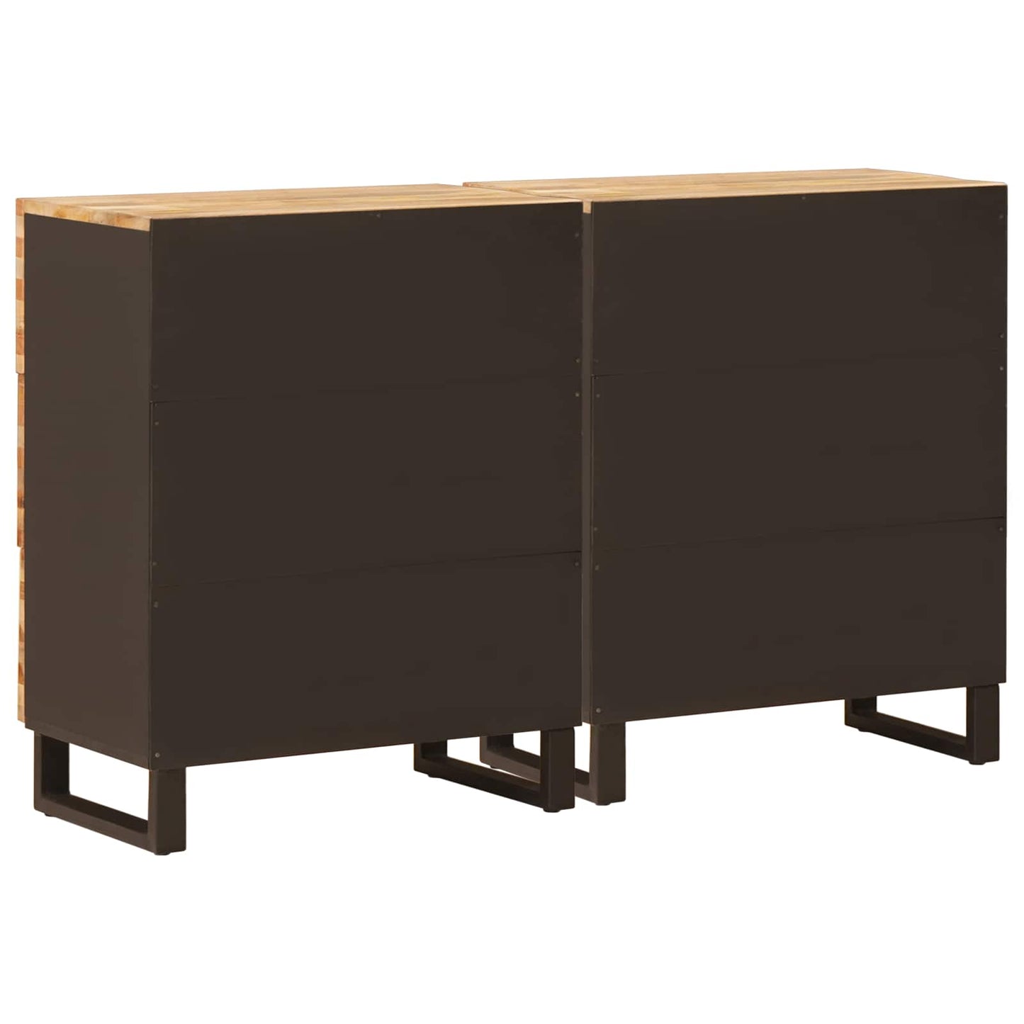 Sideboard 2 Stk. 60 x 33 x 75 cm Massivholz Mango Braun