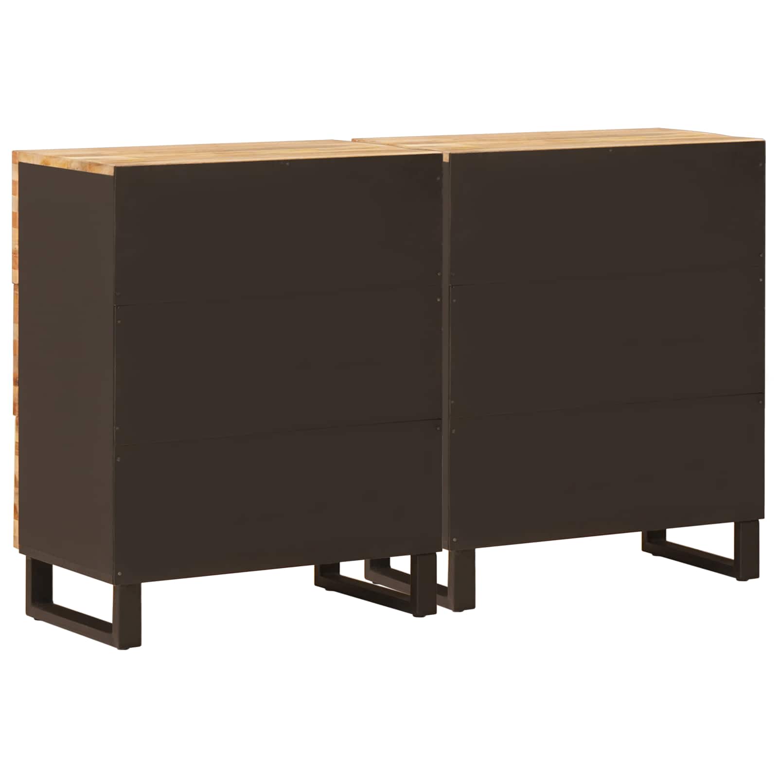Sideboard 2 Stk. 60 x 33 x 75 cm Massivholz Mango Braun