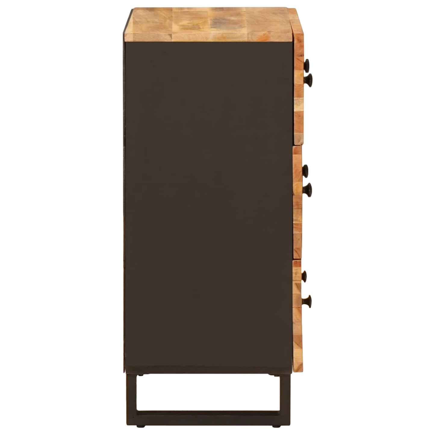 Sideboard 3 Stk. 60 x 33 x 75 cm Massivholz Mango Braun
