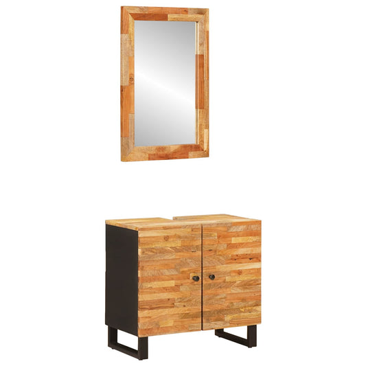 Badezimmer Sets 2 stk. Natur 62 x 33 x 68 cm Massivholz Mango