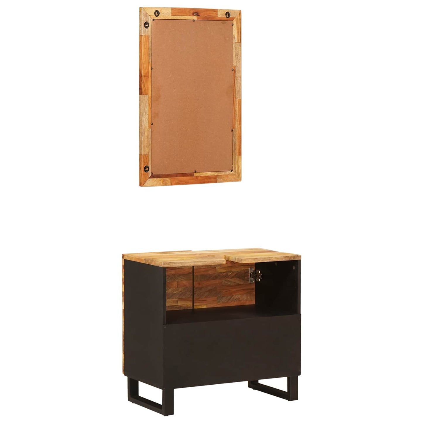 Badezimmer Sets 2 stk. Natur 62 x 33 x 68 cm Massivholz Mango