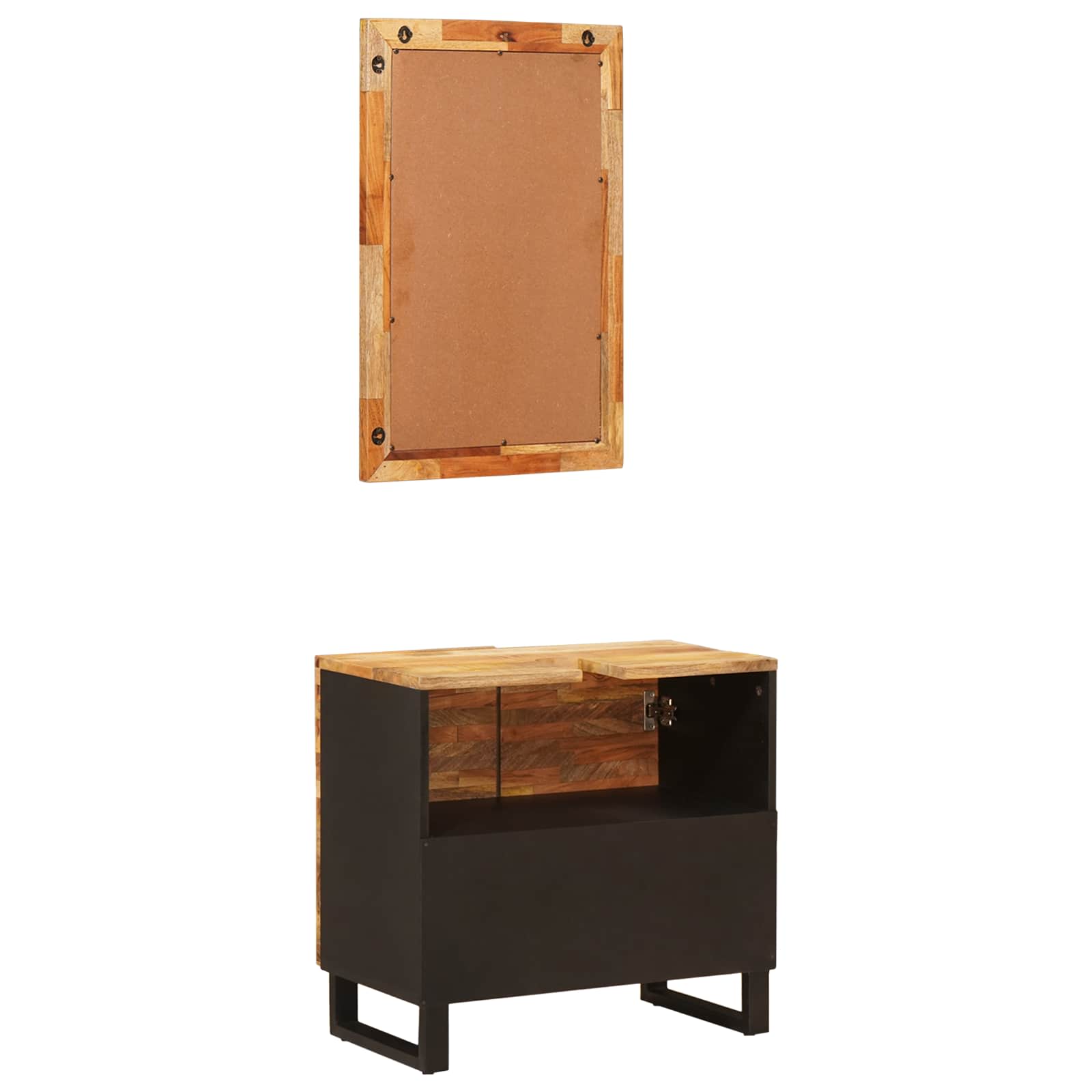Badezimmer Sets 2 stk. Natur 62 x 33 x 68 cm Massivholz Mango