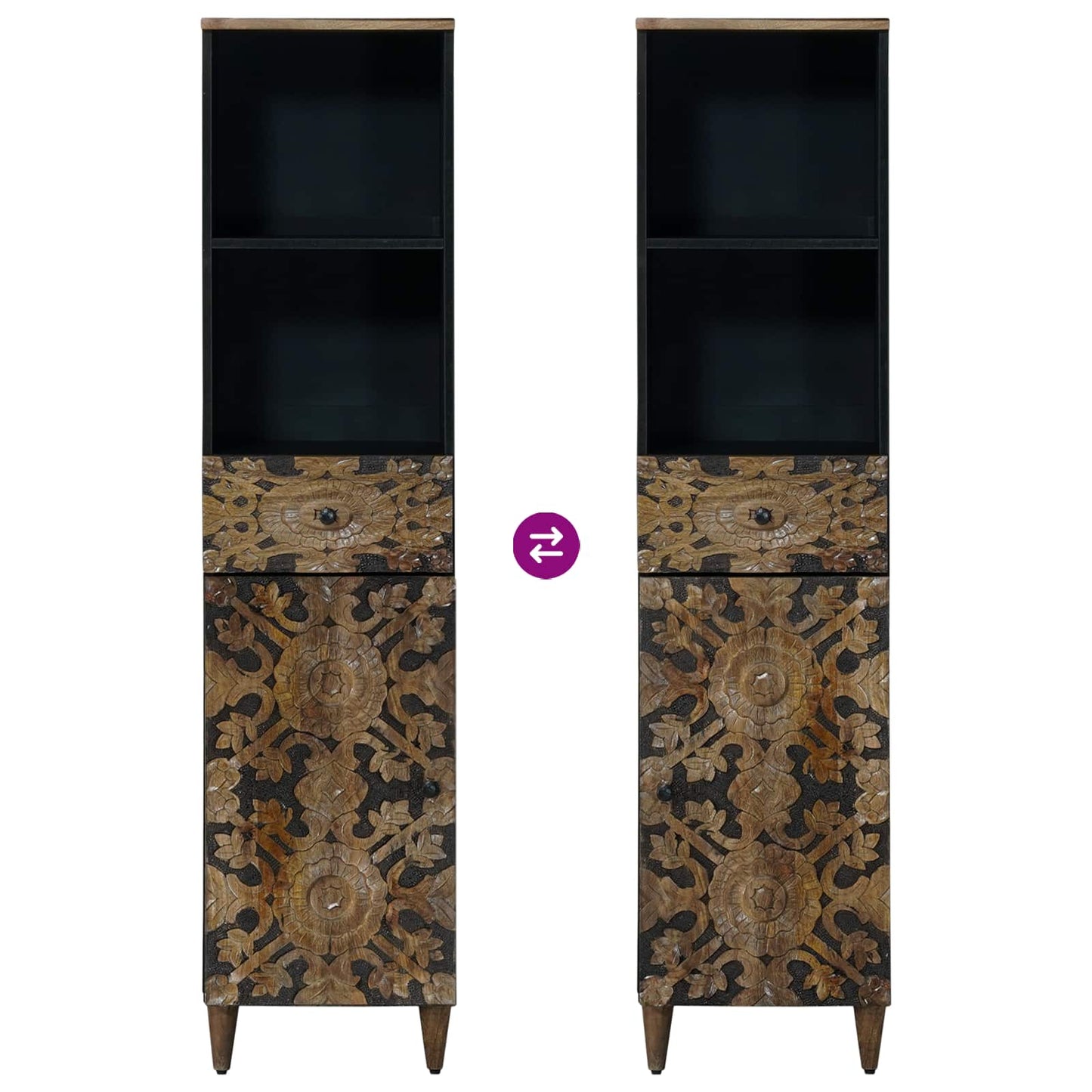 Badezimmermöbel-Set mit Schubladen 3 pcs Braun Massivholz Mango