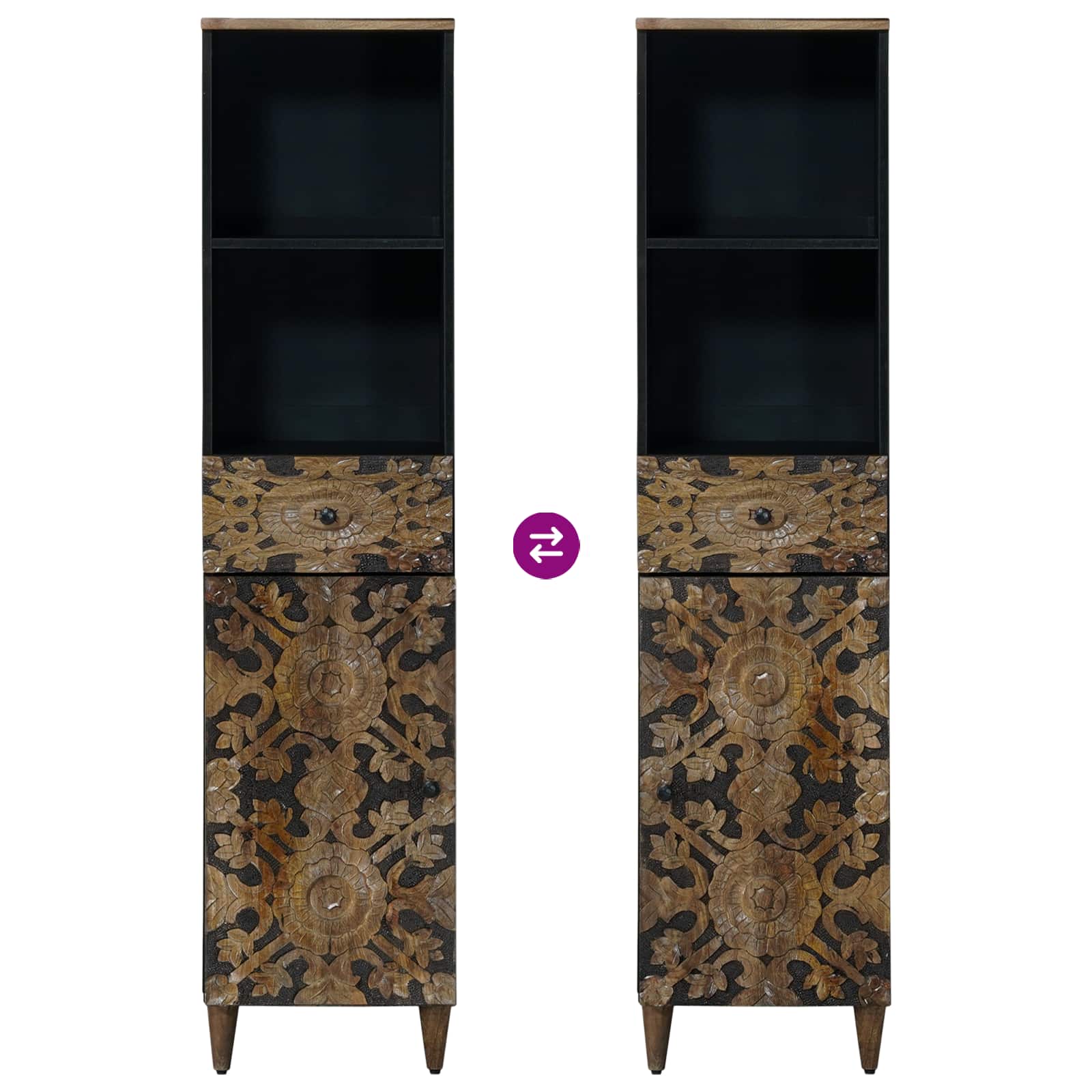 Badezimmermöbel-Set mit Schubladen 3 pcs Braun Massivholz Mango