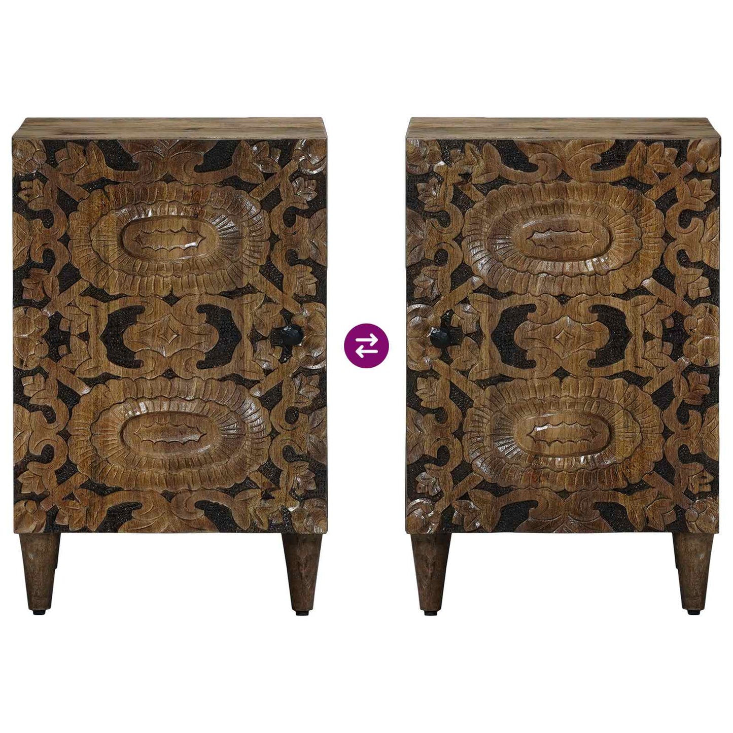 Badezimmermöbel-Set mit Schubladen 4 pcs Braun Massivholz Mango
