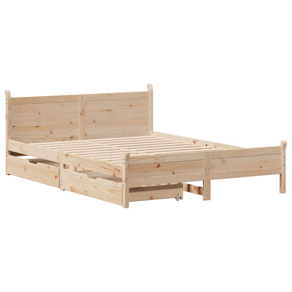 Massivholzbett ohne Matratze 135x190 cm Kiefernholz