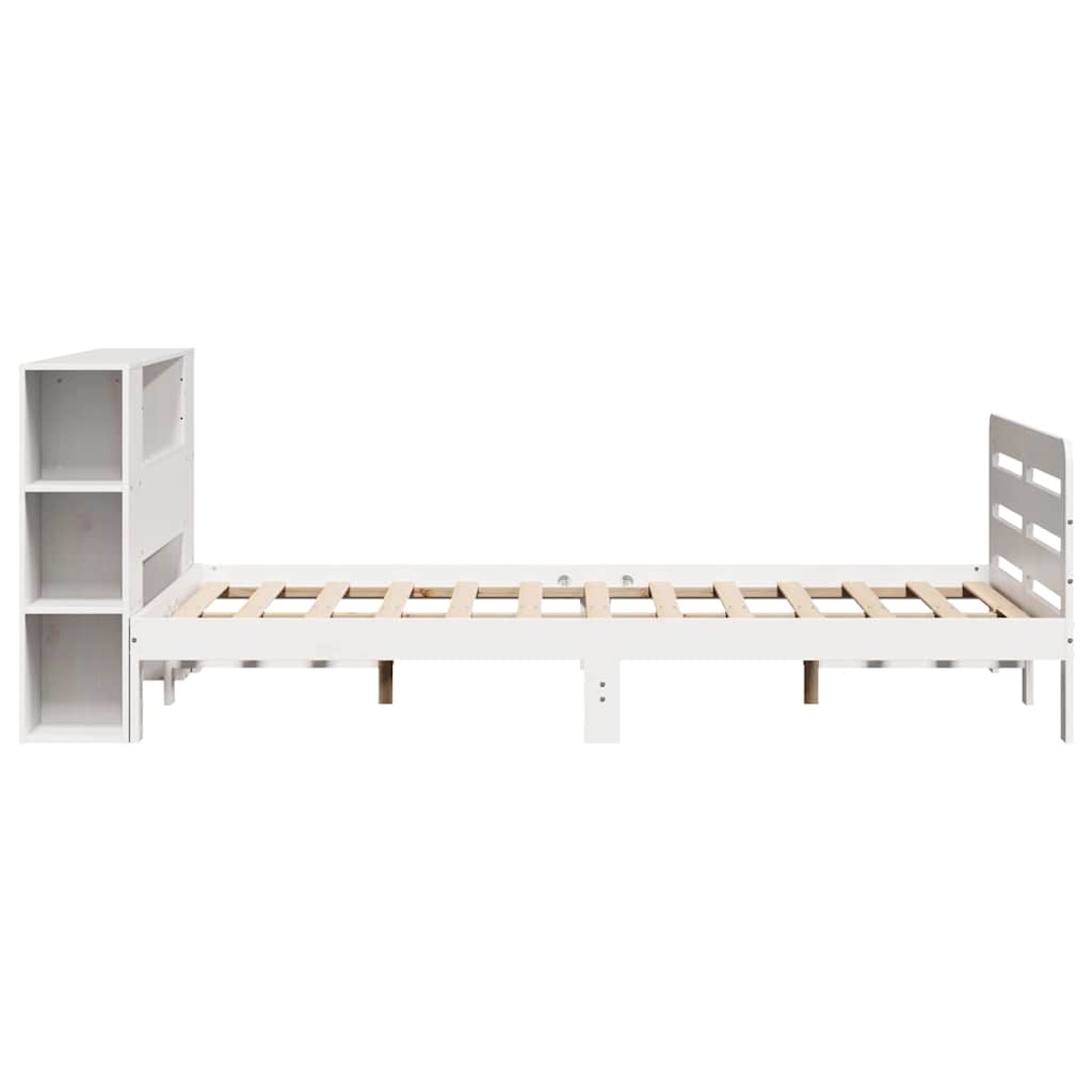 Massivholzbett ohne Matratze Weiß 140x200 cm Kiefernholz
