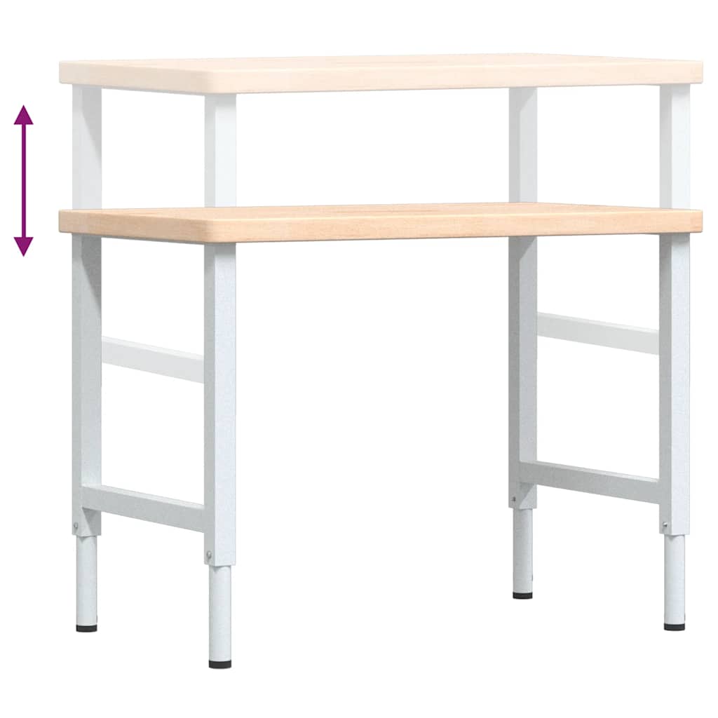 Werkbank 100x60x(73-99,5) cm Massivholz Eiche Rechteckig