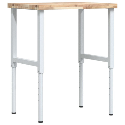 Werkbank 80x60x(73-99,5) cm Massivholz Akazie Rechteckig