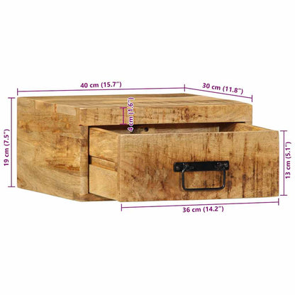 Wand-Nachttisch Raues Mangoholz