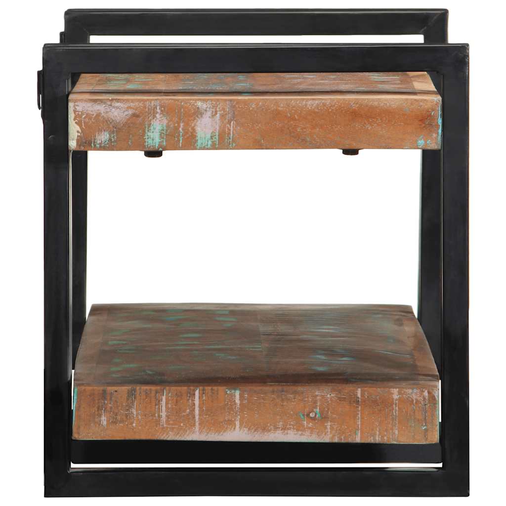 Wall shelf multicolored reclaimed wood solid wood