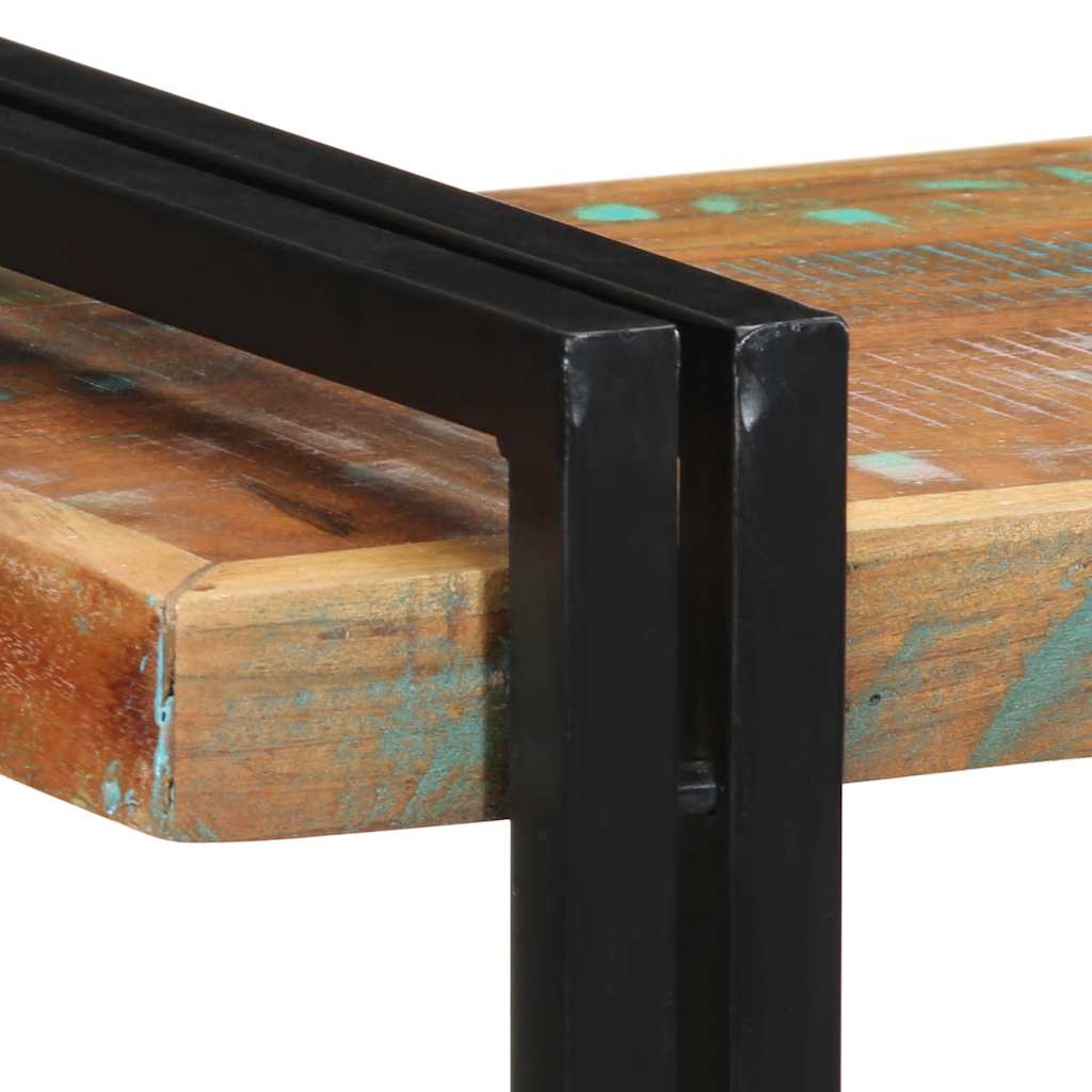 Wall shelf multicolored reclaimed wood solid wood