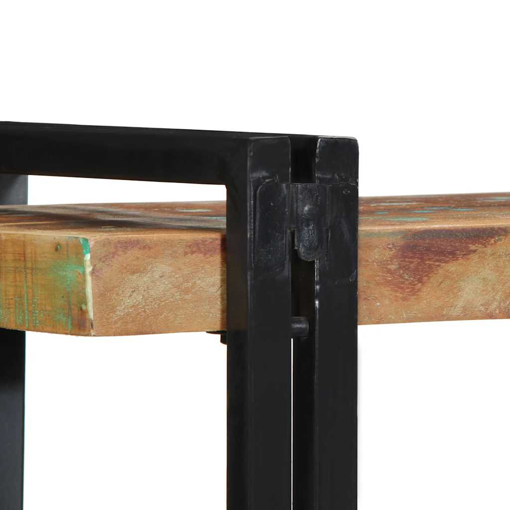 Wall shelf multicolored reclaimed wood solid wood