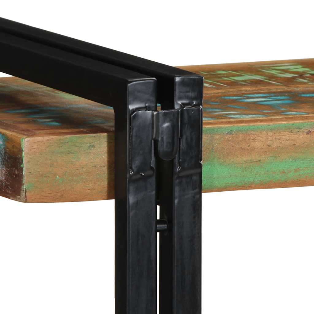 Wall shelf multicolored reclaimed wood solid wood