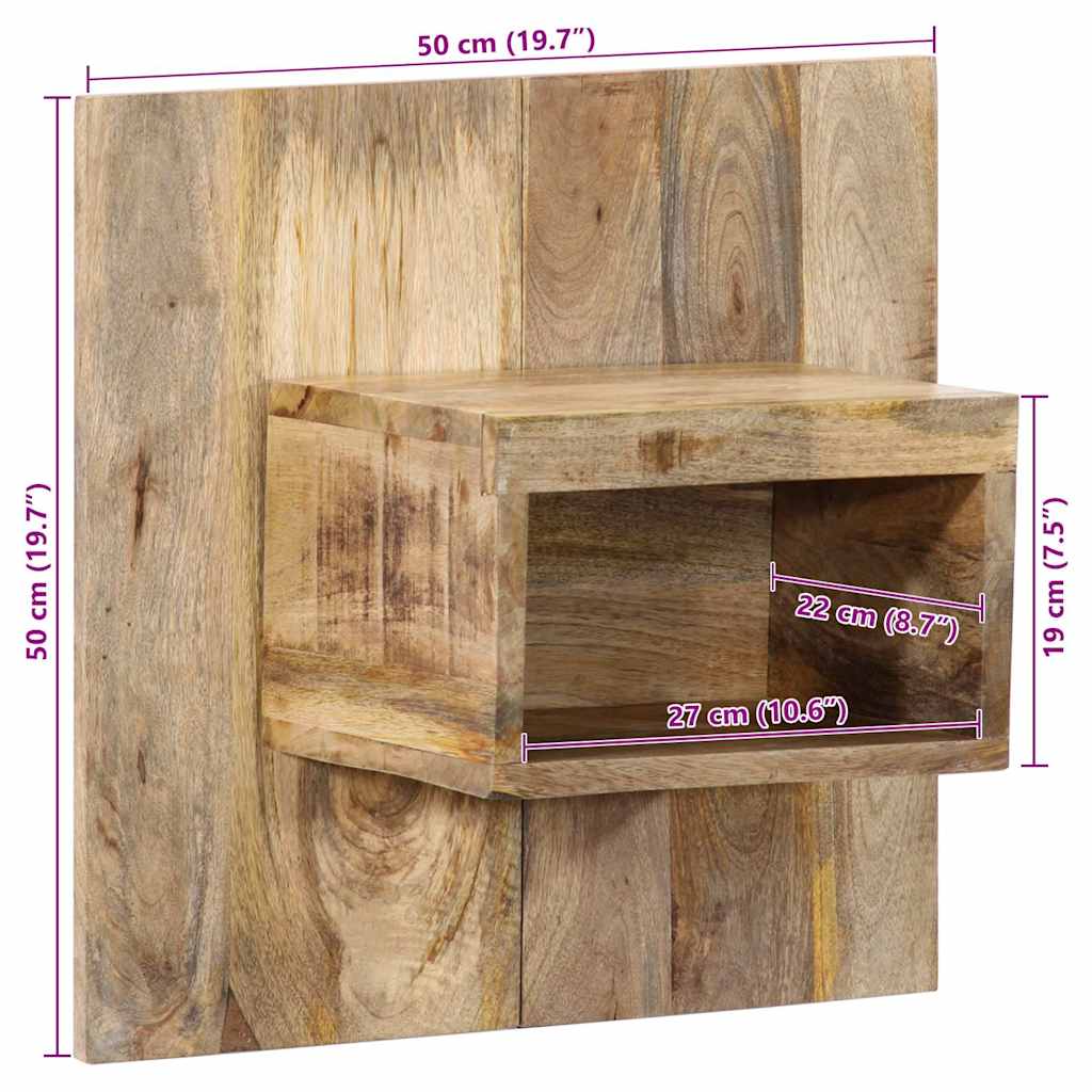 Nachttisch 50x27x50 cm Raues Mango-Massivholz
