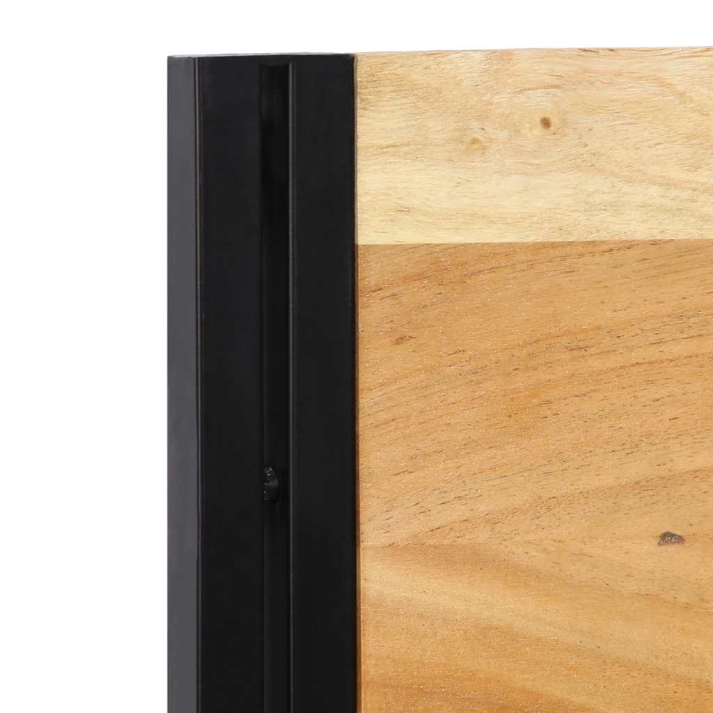 Kopfteil 200 cm Massivholz Akazie und Eisen