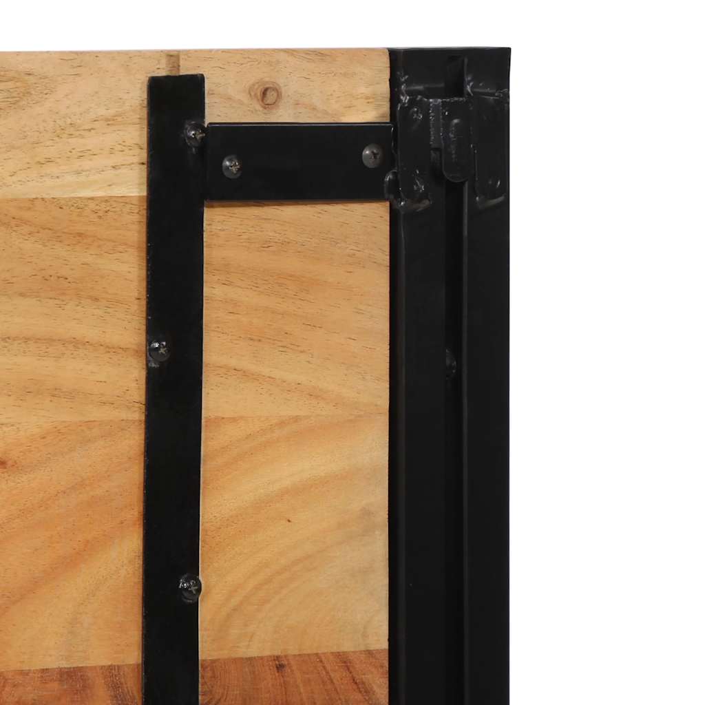 Kopfteil 200 cm Massivholz Akazie und Eisen