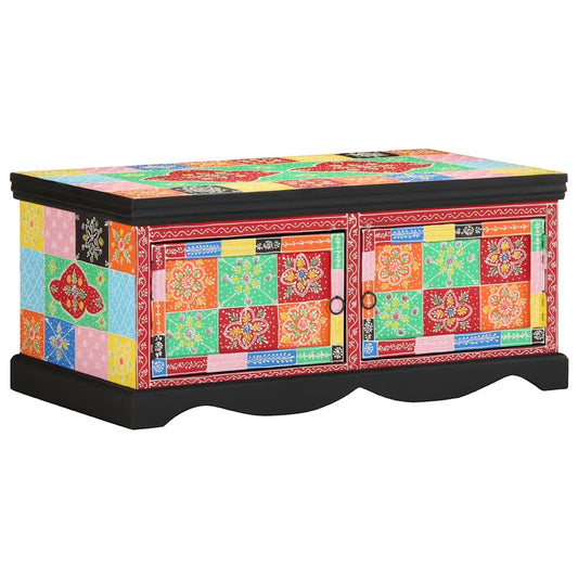 Table basse multicolore 90x50x40 cm en bois de manguier massif