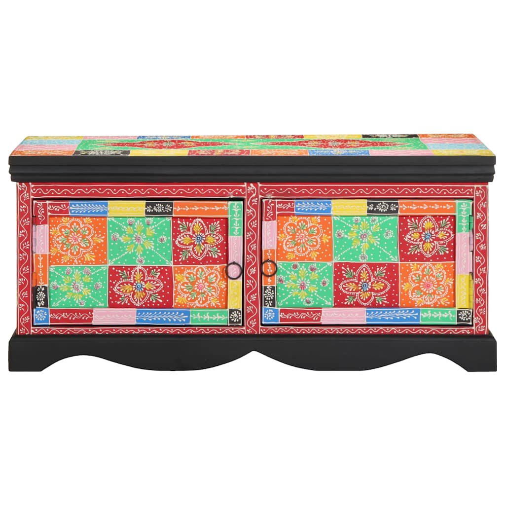 Table basse multicolore 90x50x40 cm en bois de manguier massif