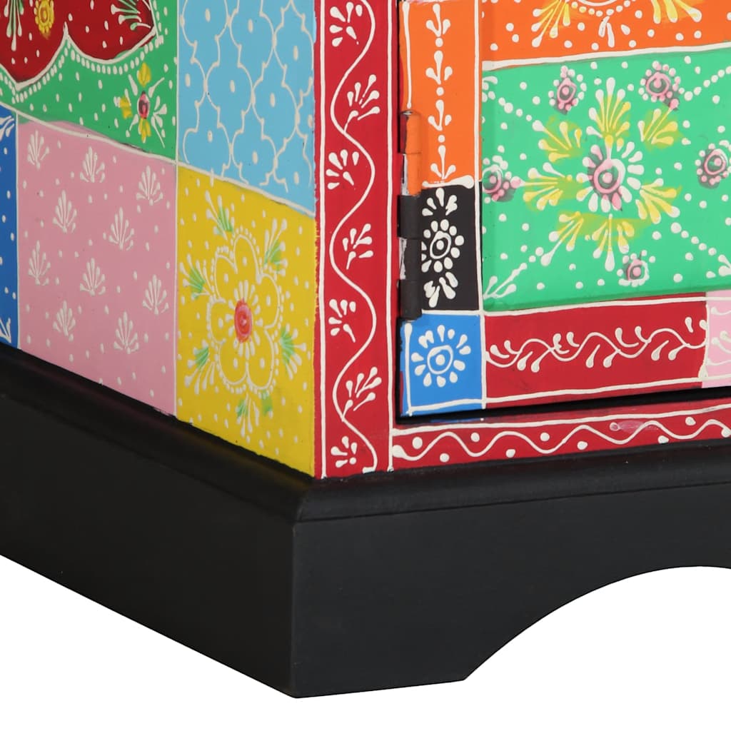 Table basse multicolore 90x50x40 cm en bois de manguier massif