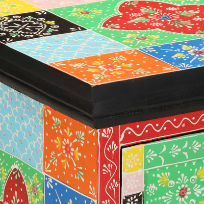 Nachttisch Mehrfarbig 40x35x45 cm Massivholz Mango