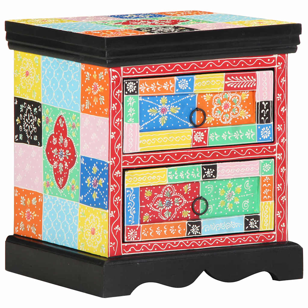 Nachttisch 2 stk. Mehrfarbig 40 x 35 x 45 cm Massivholz Mango