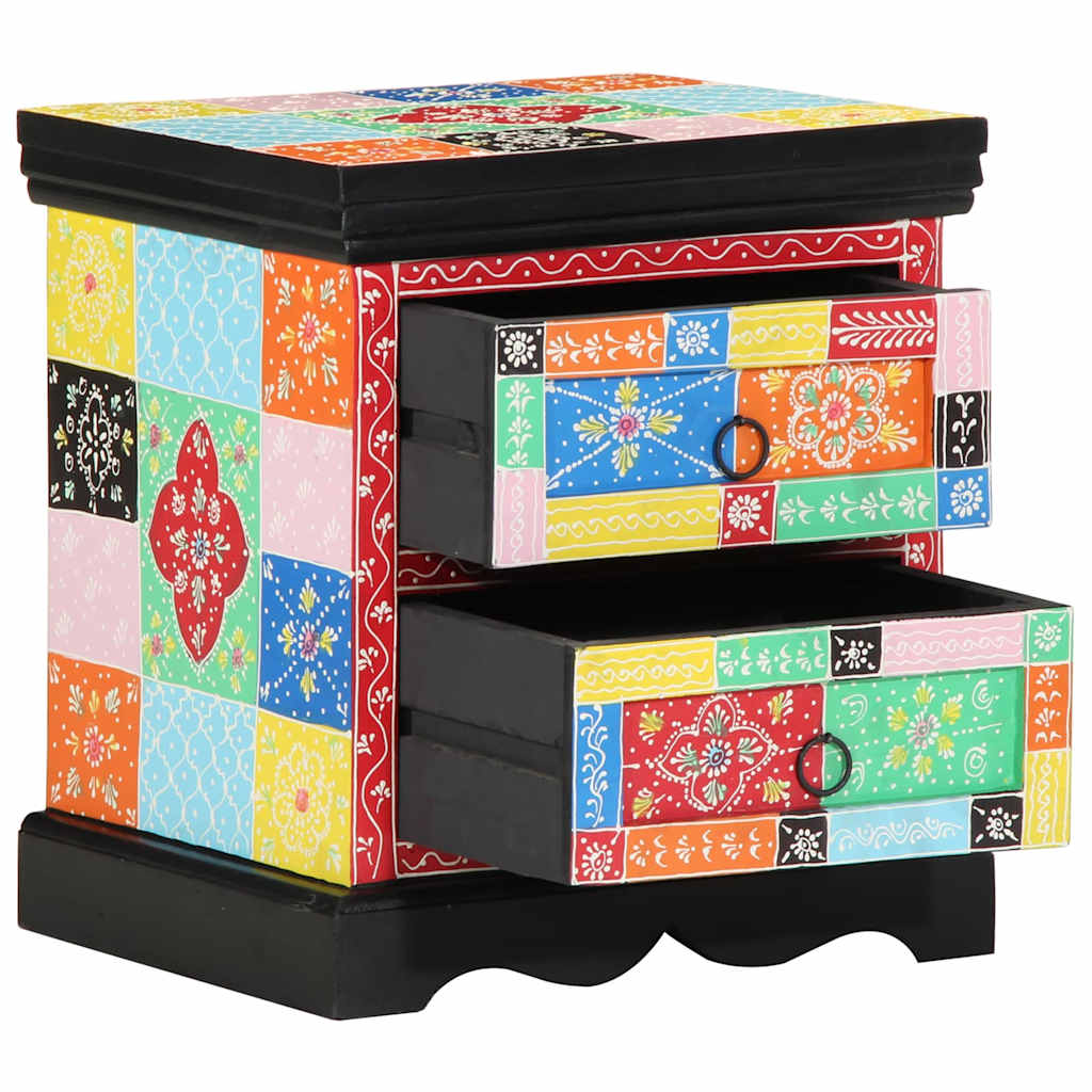 Nachttisch 2 stk. Mehrfarbig 40 x 35 x 45 cm Massivholz Mango