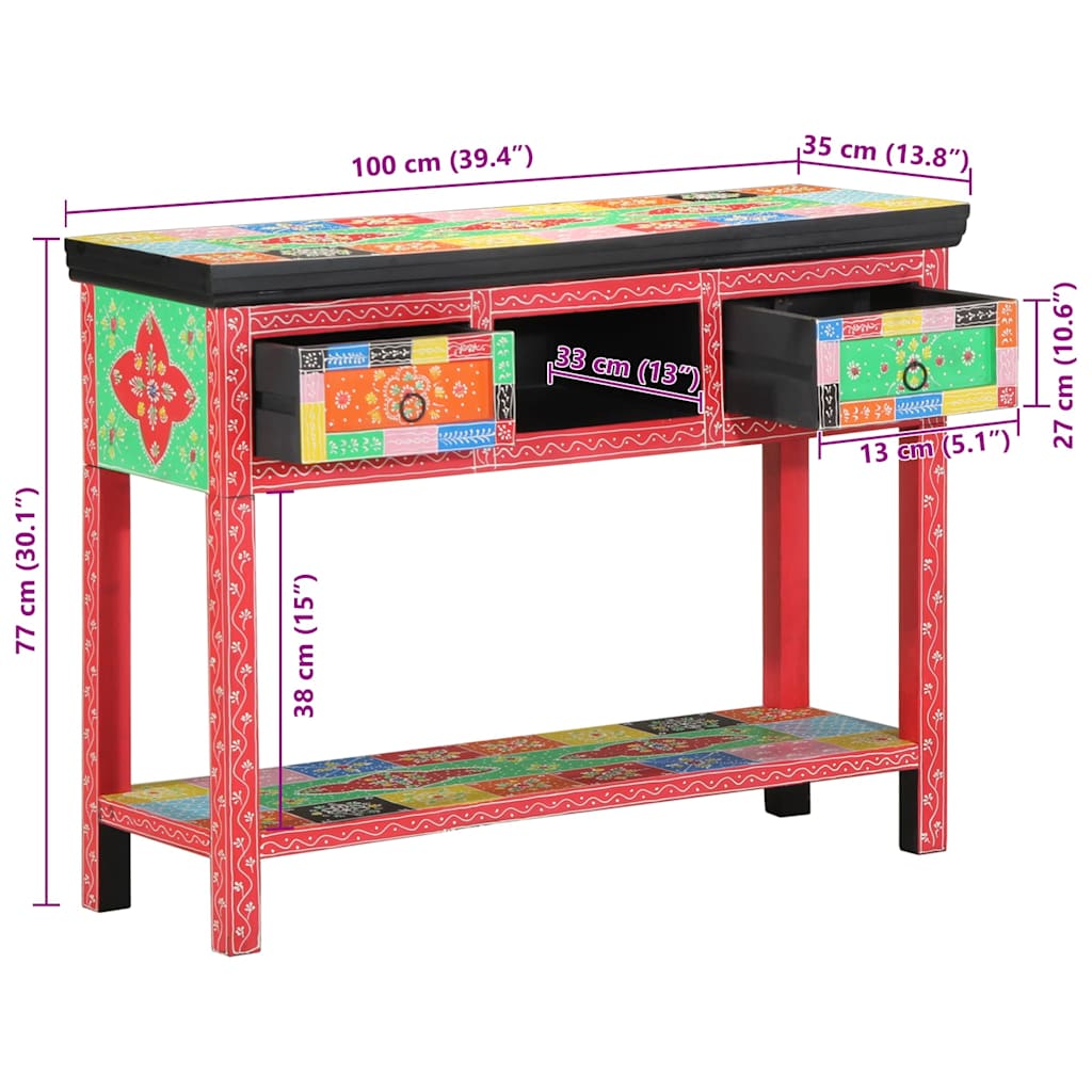 Konsolentisch mit Schubladen Mehrfarbig 100 x 30 x 77 cm