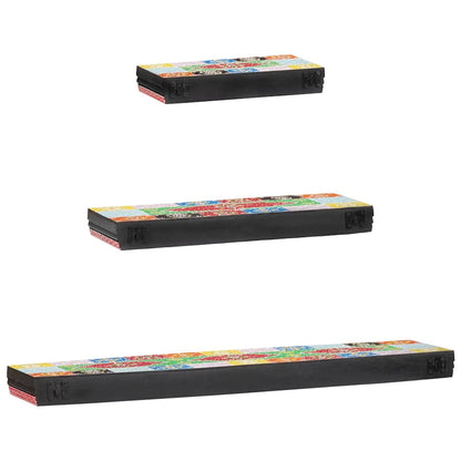 Wandregale 3 stk. Mehrfarbig 100 x 20 x 6 cm Massivholz Mango