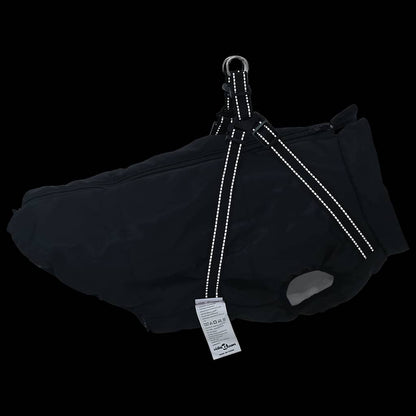 Hundemantel mit Geschirr Wasserdicht Reflektierend Schwarz L52
