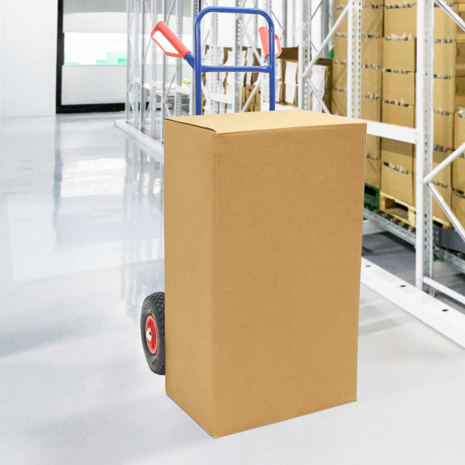 Erweiterbarer Handwagen Blau und Rot 49,5 x 53 x 114 cm Stahl