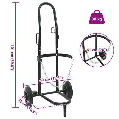 Handwagen Schwarz und Rot 49 x 49 x 101 cm Stahl