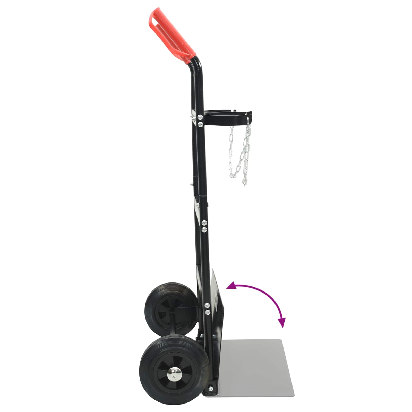 Handwagen Schwarz und Rot 63 x 43,5 x 110 cm Stahl