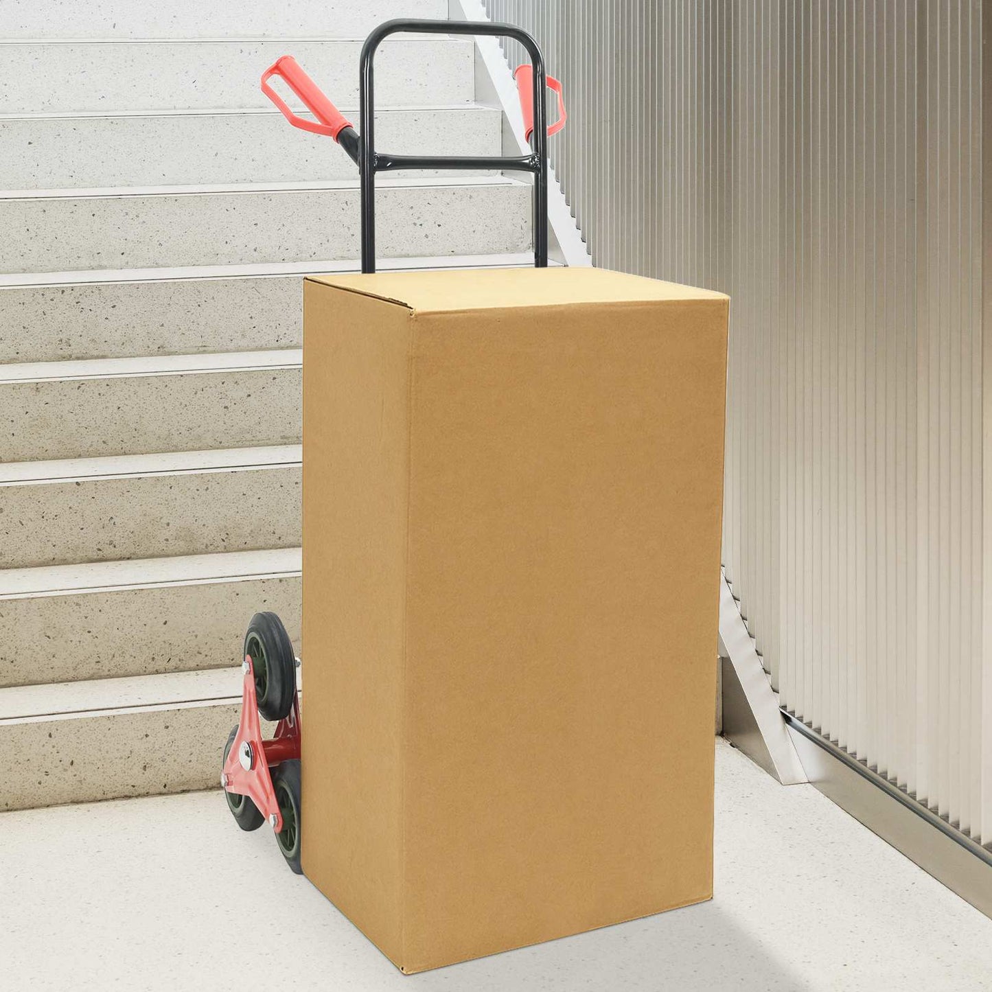 Handwagen Schwarz und Rot 64,5 x 49,5 x 114 cm Stahl