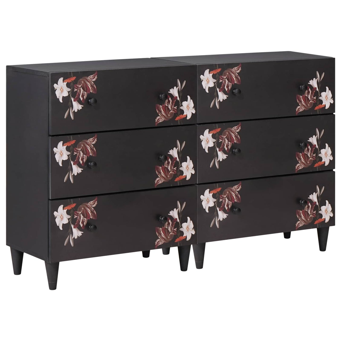 Stauraumschränke 2 Stk. 120 x 33 x 75 cm Massivholz Mango