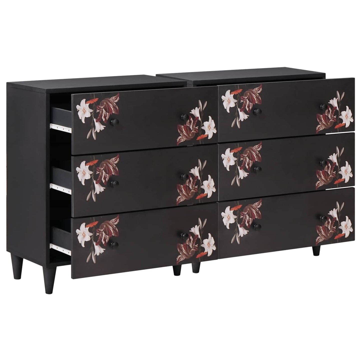 Stauraumschränke 2 Stk. 120 x 33 x 75 cm Massivholz Mango