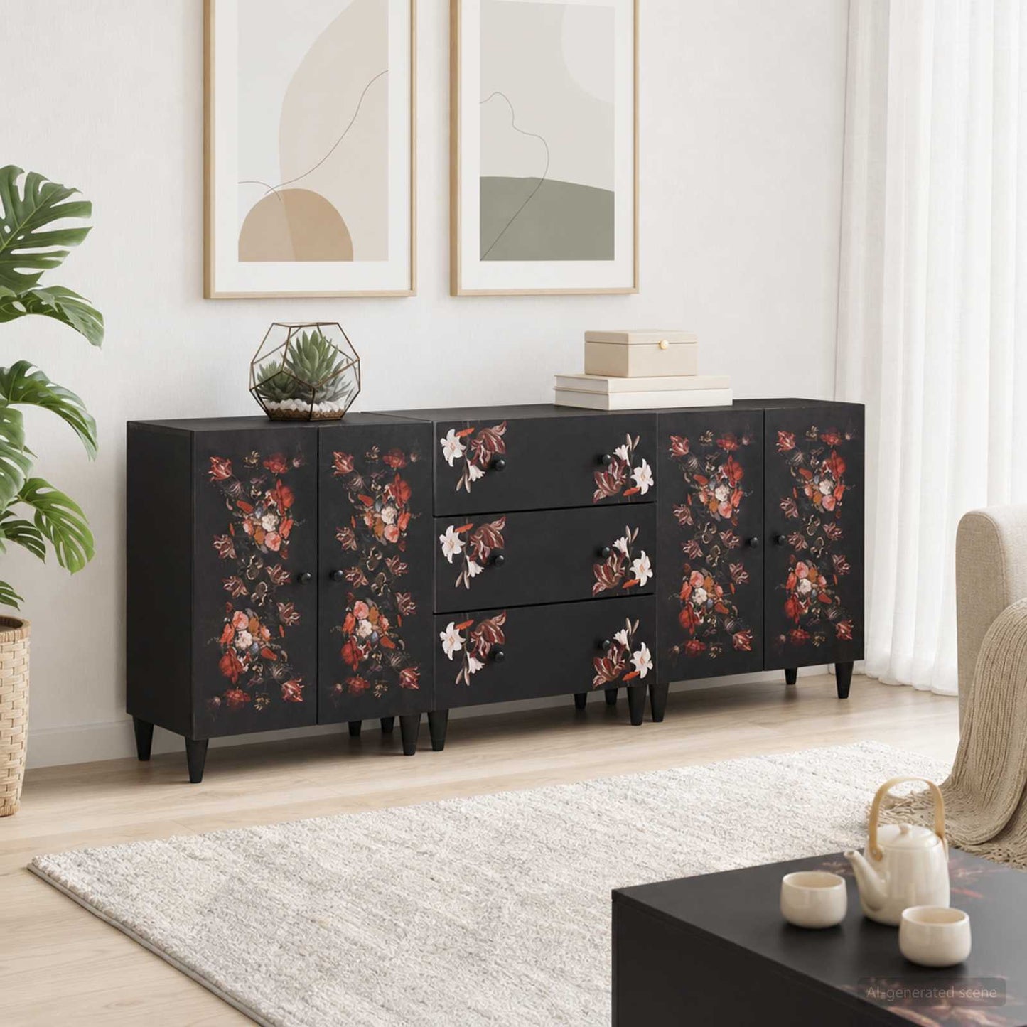 Stauraumschränke 3 Stk. 180 x 33 x 75 cm Massivholz Mango