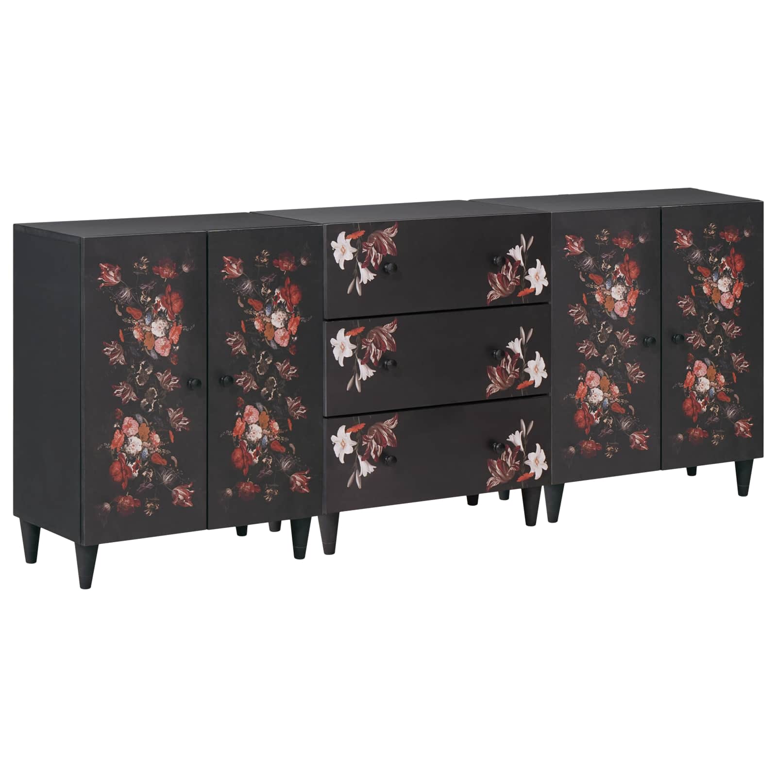 Stauraumschränke 3 Stk. 180 x 33 x 75 cm Massivholz Mango