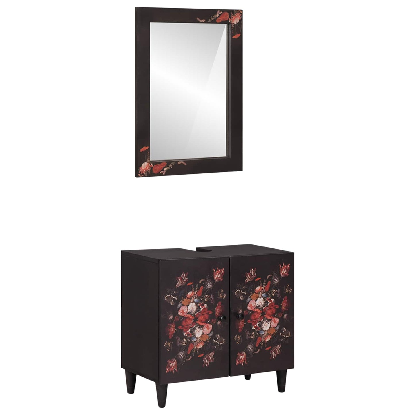 Badezimmerschrank-Set 2 stk. 62 x 33 x 58 cm Massivholz Mango