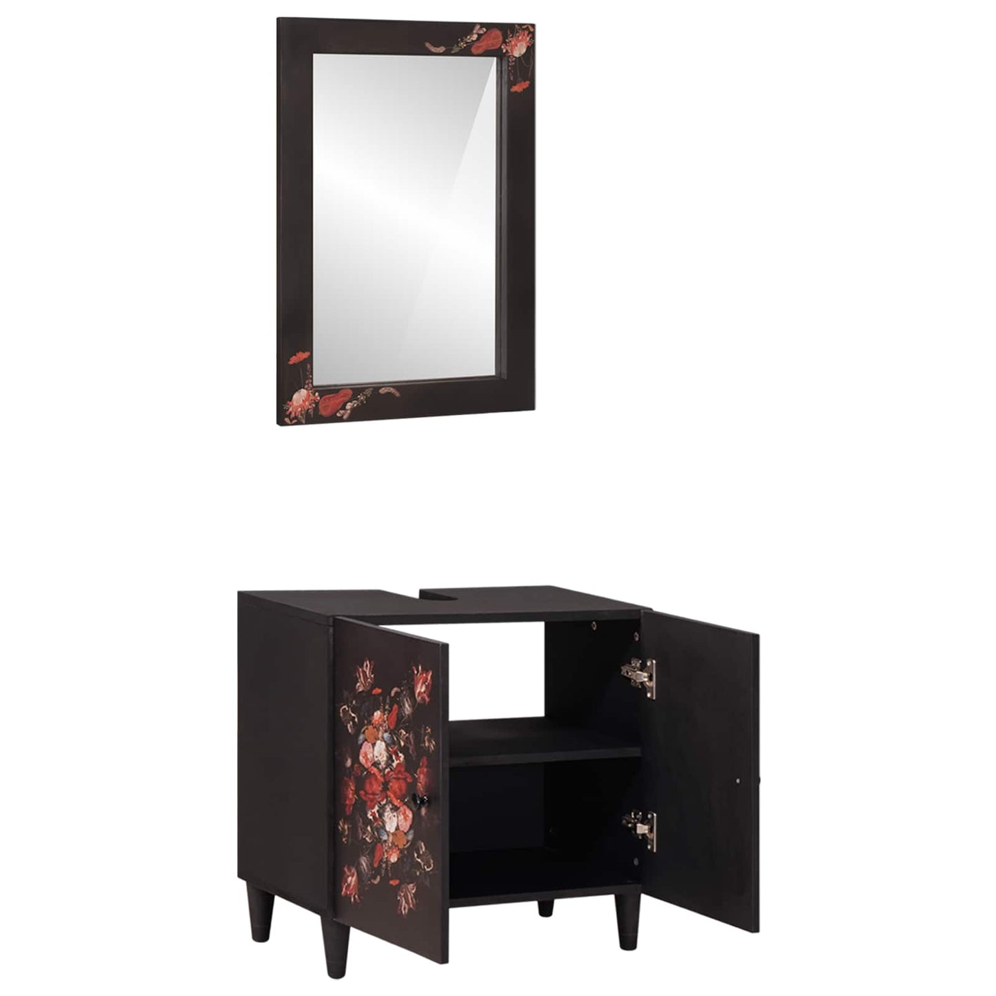 Badezimmerschrank-Set 2 stk. 62 x 33 x 58 cm Massivholz Mango