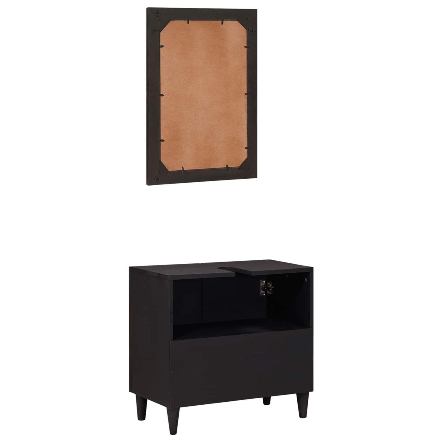 Badezimmerschrank-Set 2 stk. 62 x 33 x 58 cm Massivholz Mango
