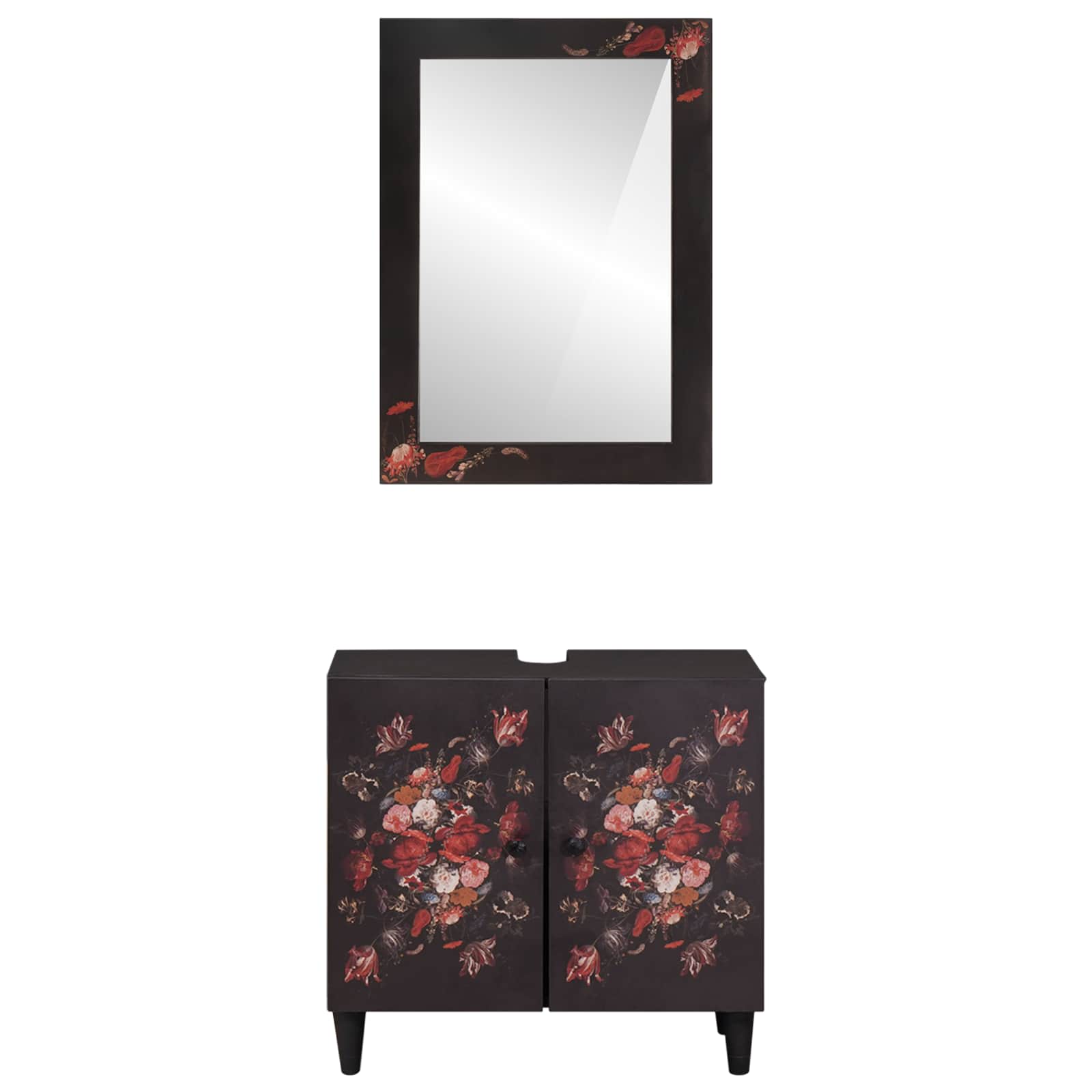 Badezimmerschrank-Set 2 stk. 62 x 33 x 58 cm Massivholz Mango