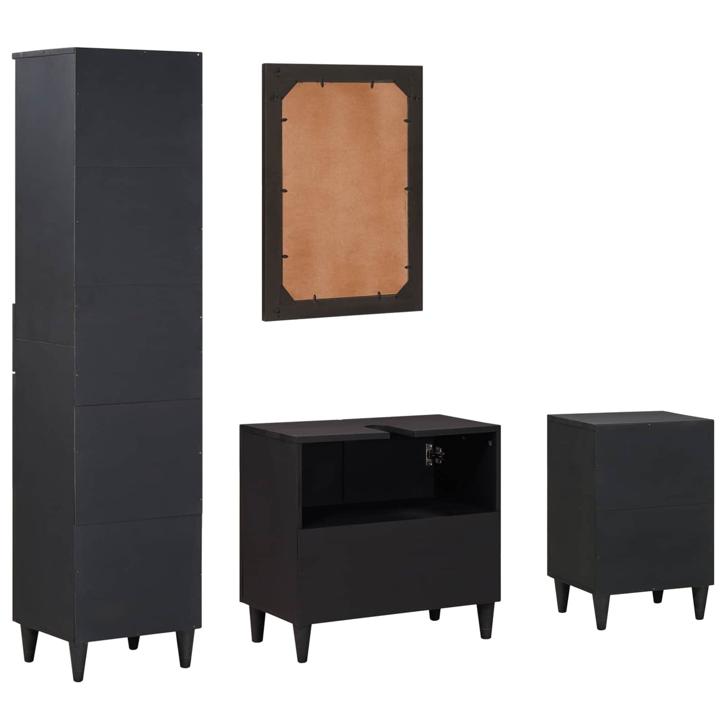 Badezimmerschrank-Set 4 stk. 62 x 33 x 58 cm Massivholz Mango