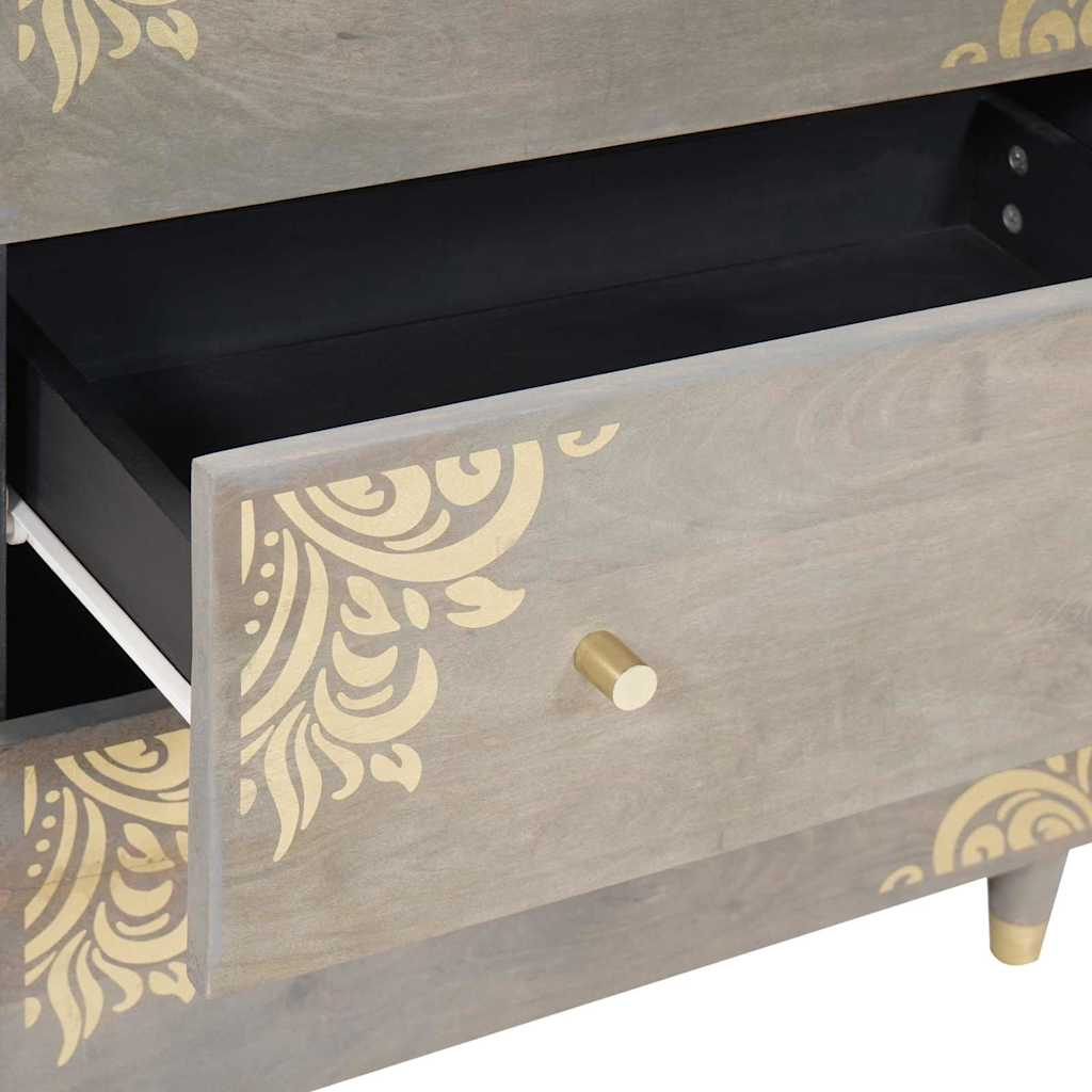 Sideboard mit Regal 2 pcs Grau 60 x 33 x 75 cm Massivholz Mango