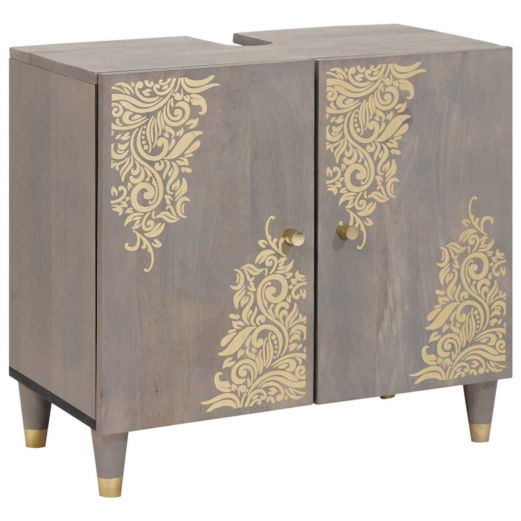 Badezimmerschrank-Set 2 stk. Grau 62 x 33 x 58 cm