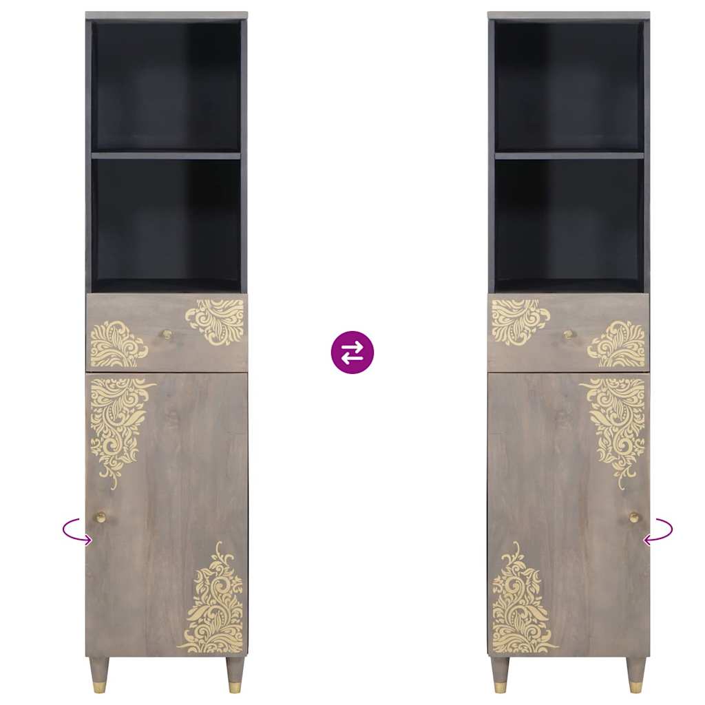 Badezimmerschrank-Set 3 stk. Grau 62 x 33 x 58 cm