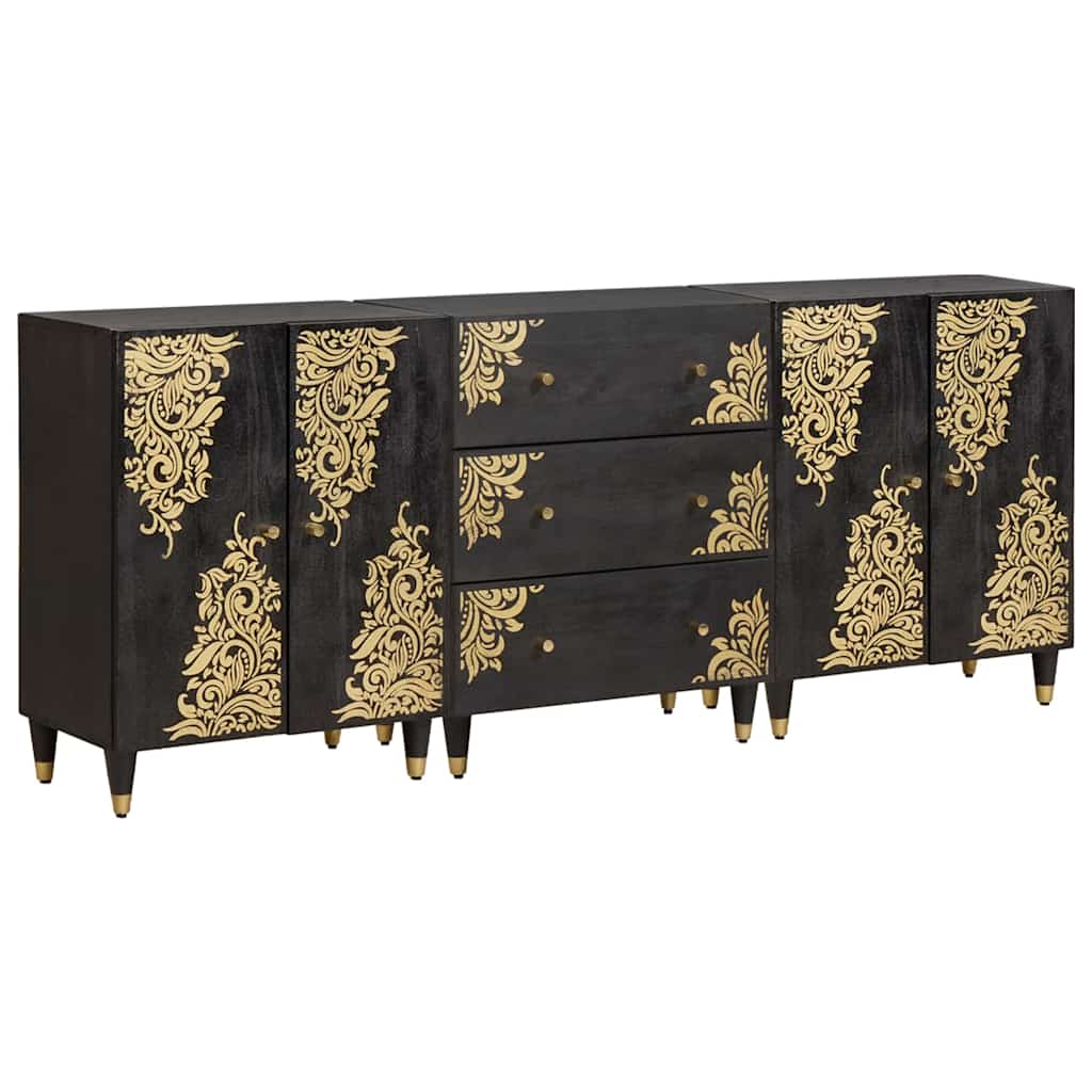 Badezimmerschrank-Set 3 Stk. 180 x 33 x 75 cm Massivholz Mango